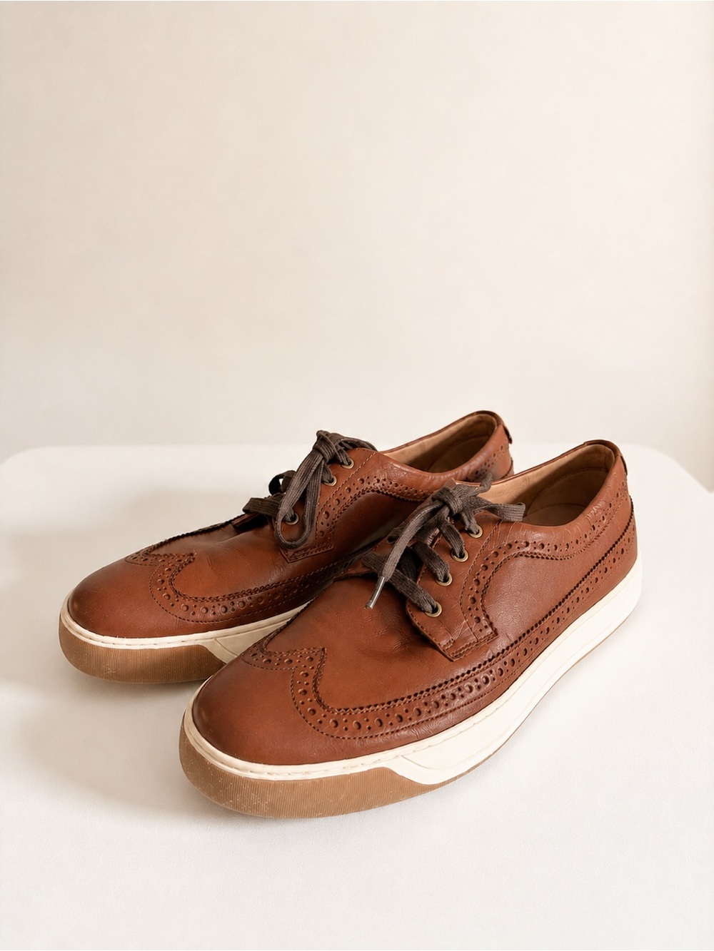 Johnston & Murphy Hollins Brown Leather Brogue Sneakers Size 8.5M